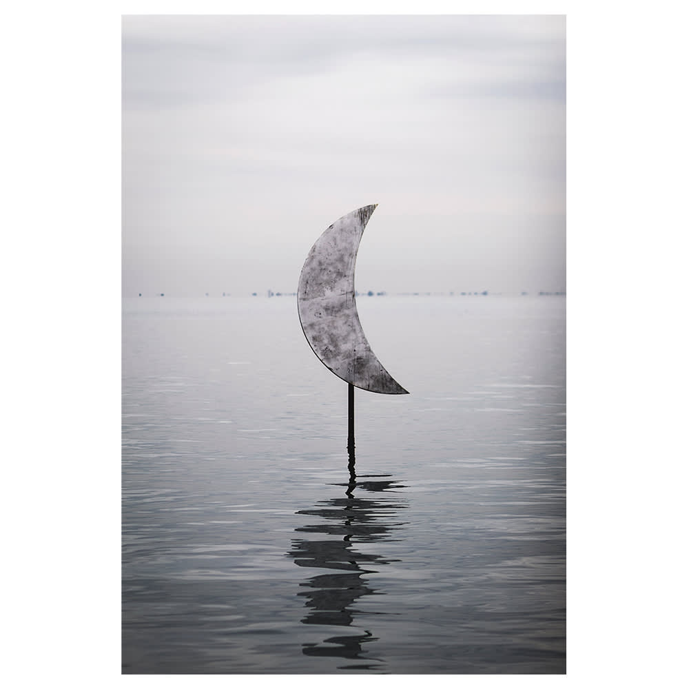 Tableau impression sur toile la lune sur l'eau 60x90cm