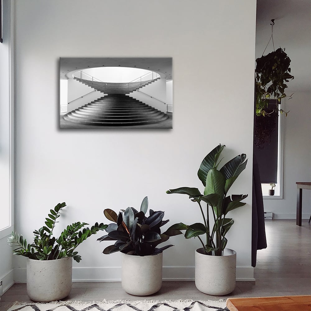 Tableau impression sur toile escalier en sablier 60x90cm