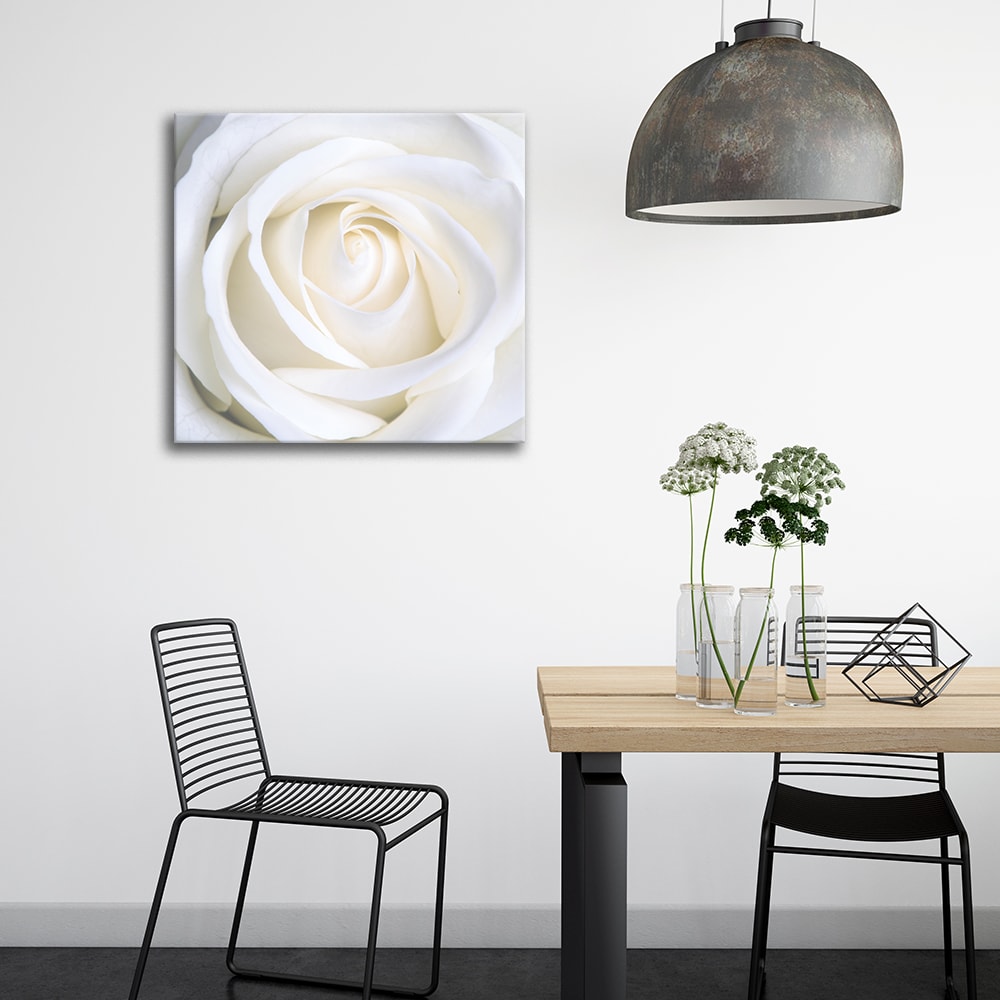 Tableau impression sur toile rose blanche 60x60cm — vue 3
