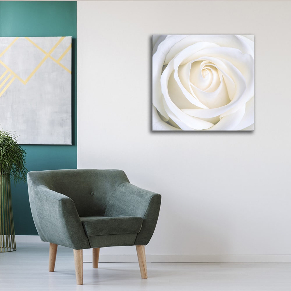 Tableau impression sur toile rose blanche 60x60cm — vue 4