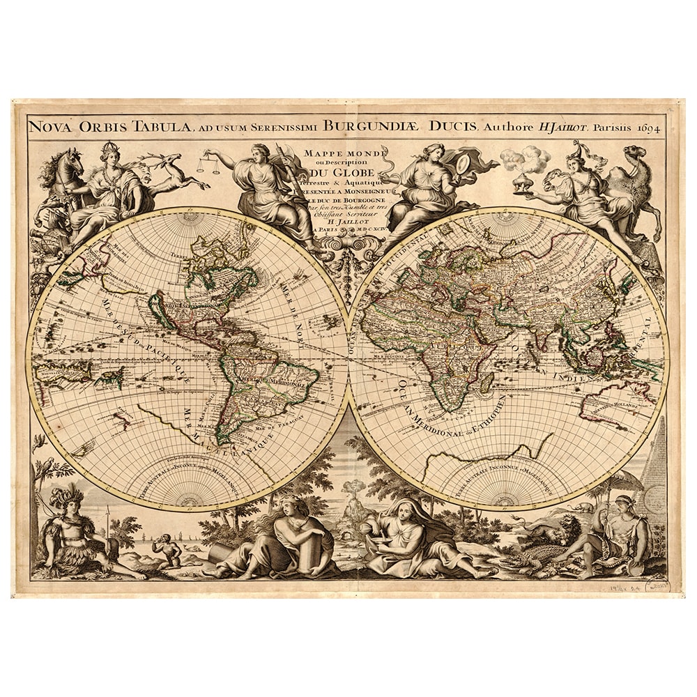 Stampa su tela - Mappa Antica No. 58 cm. 40x50 - Multicolore - PES - Poliestere