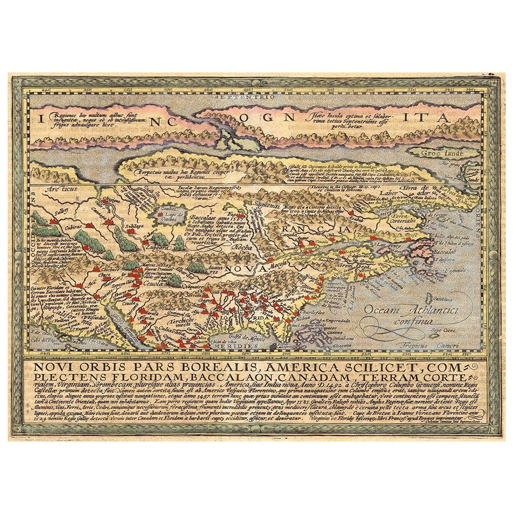Stampa su tela - Mappa Antica No. 1 cm. 80x100 - Multicolore - PES - Poliestere