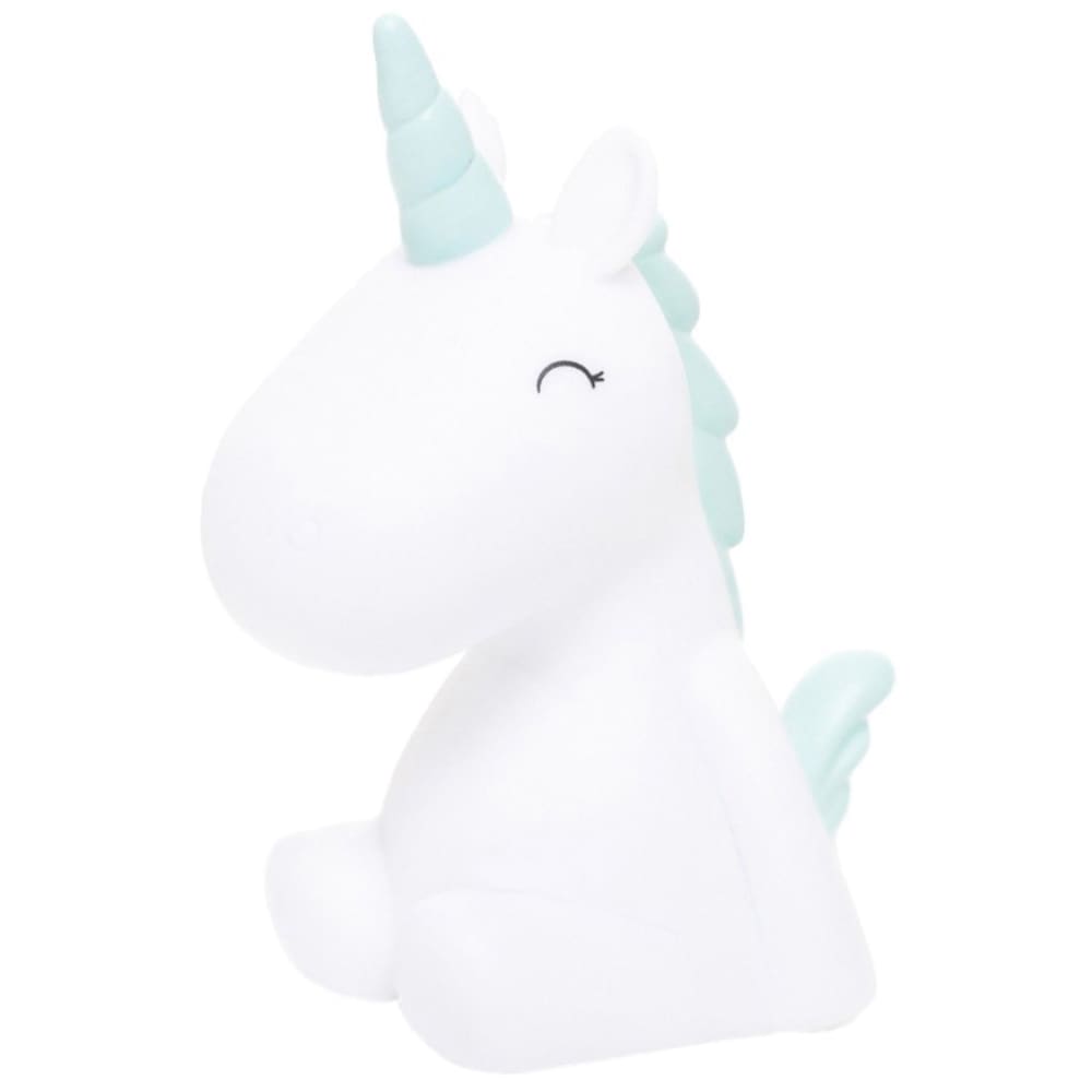 Amadeus Veilleuse licorne LED crinière bleue Blanc Pvc - Poly Chlorure De Vinyle - 8x10x5cm