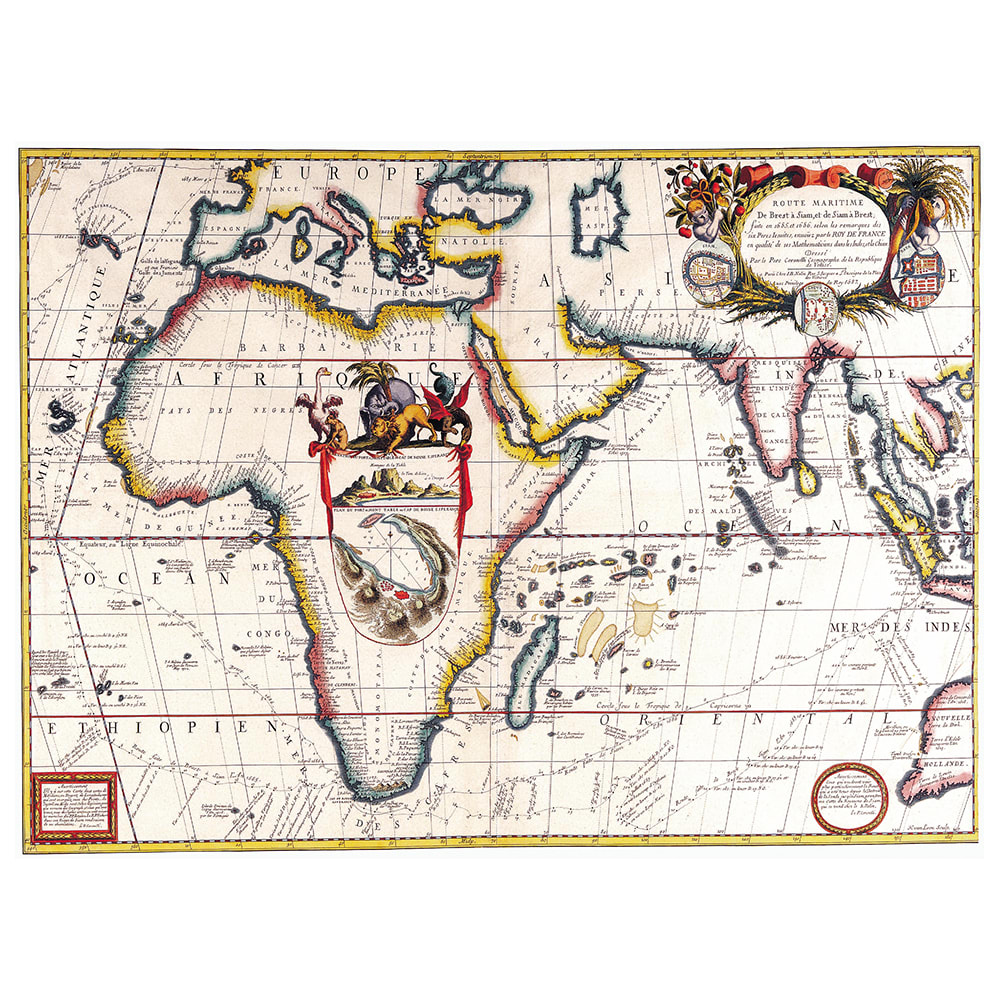Stampa su tela - Mappa Antica No. 18 cm. 40x50 - Multicolore - PES - Poliestere