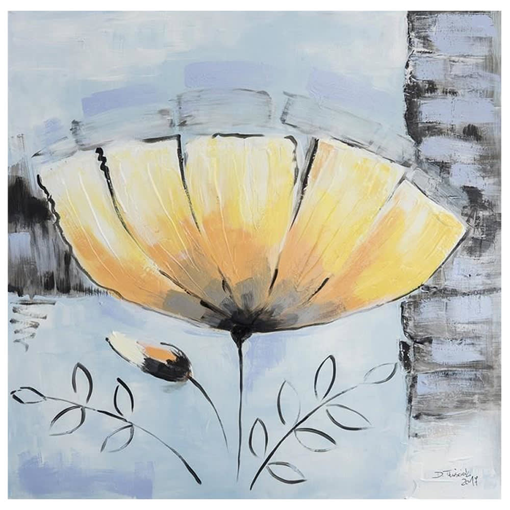 Tableau impression sur toile Corolle Jaune 60x60cm