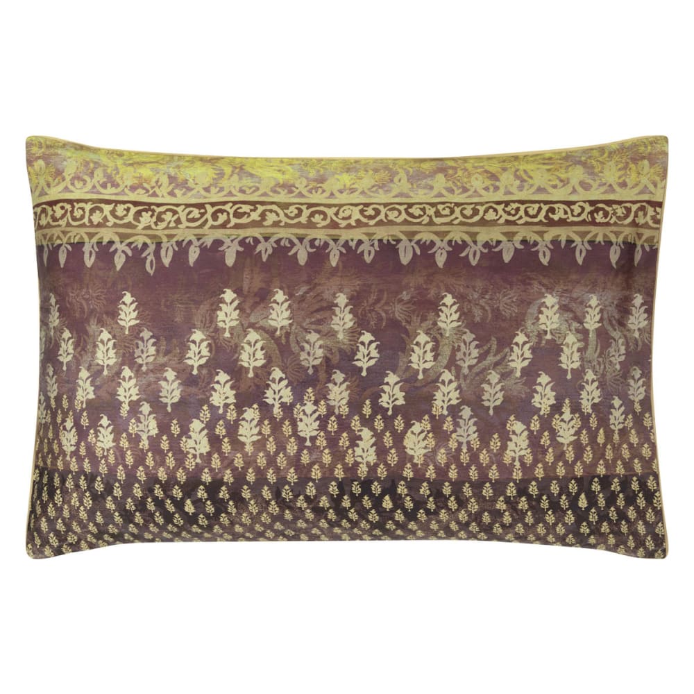 Taie d'oreiller imprimée en satin de coton beige 50x75