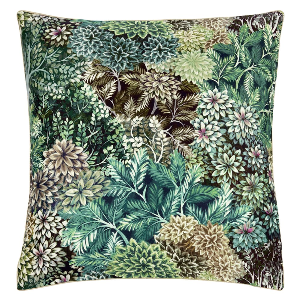 Taie d'oreiller imprimée en satin de coton vert 65x65