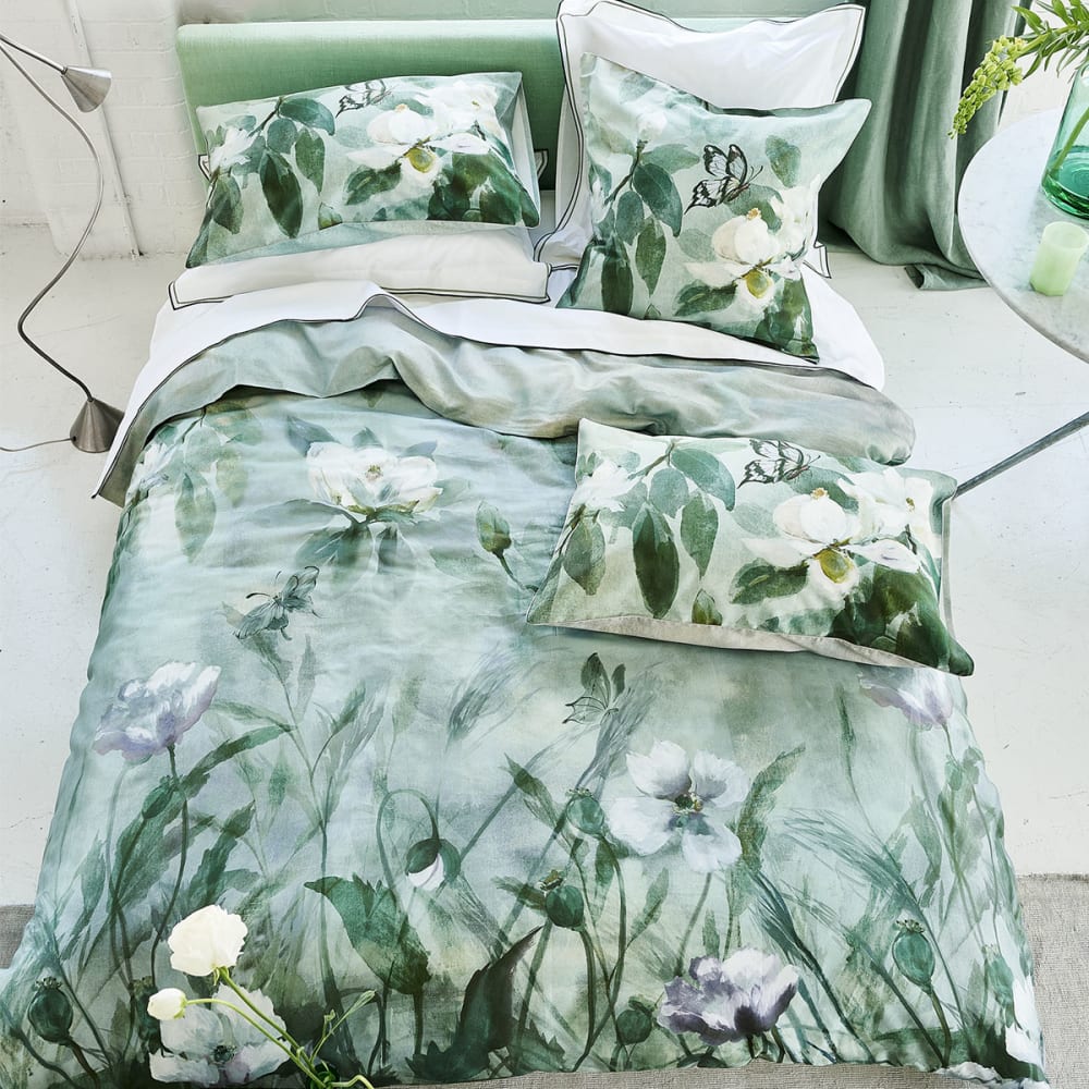 Housse de couette imprimée en satin de coton vert 240x220 — vue 3