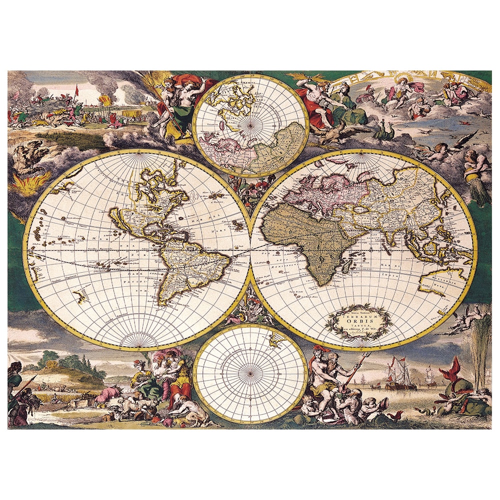 Stampa su tela - Mappa Antica No. 37 cm. 40x50 - Multicolore - PES - Poliestere