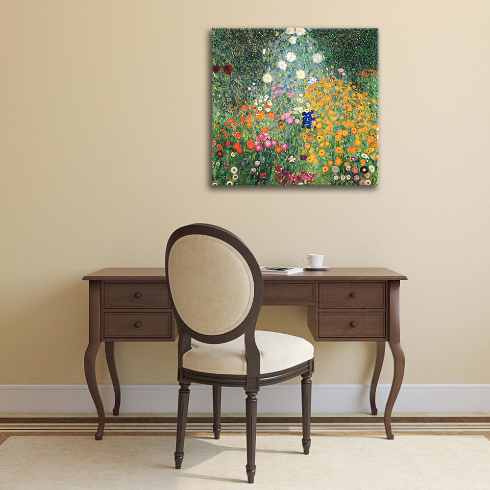 Cuadro lienzo - Jardín de Flores - Gustav Klimt - cm. 60x60 - Maisons du Monde