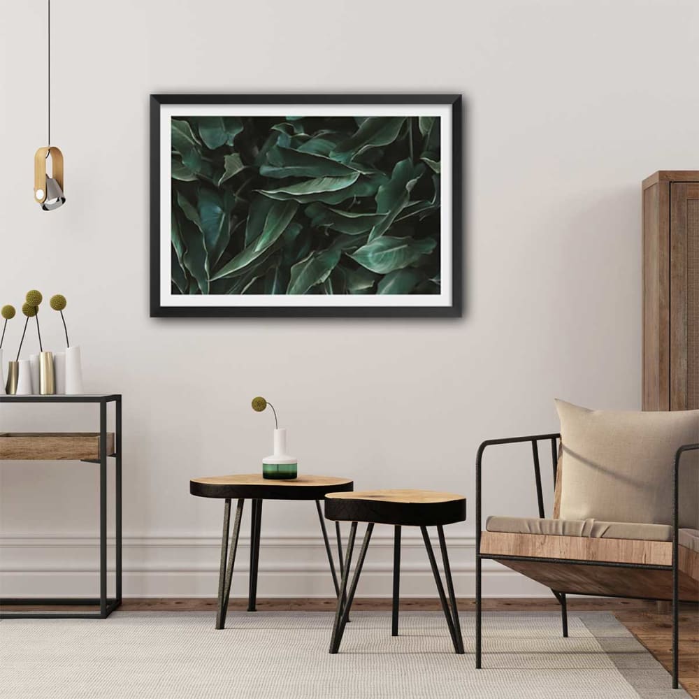 Poster di foglie verdi sin marco 30x20cm - Hexoa