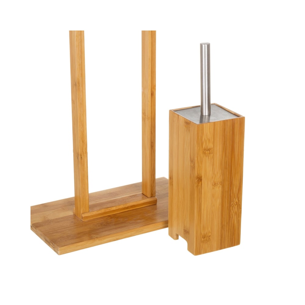 Dérouleur papier toilette + brosse WC en bambou — vue 4