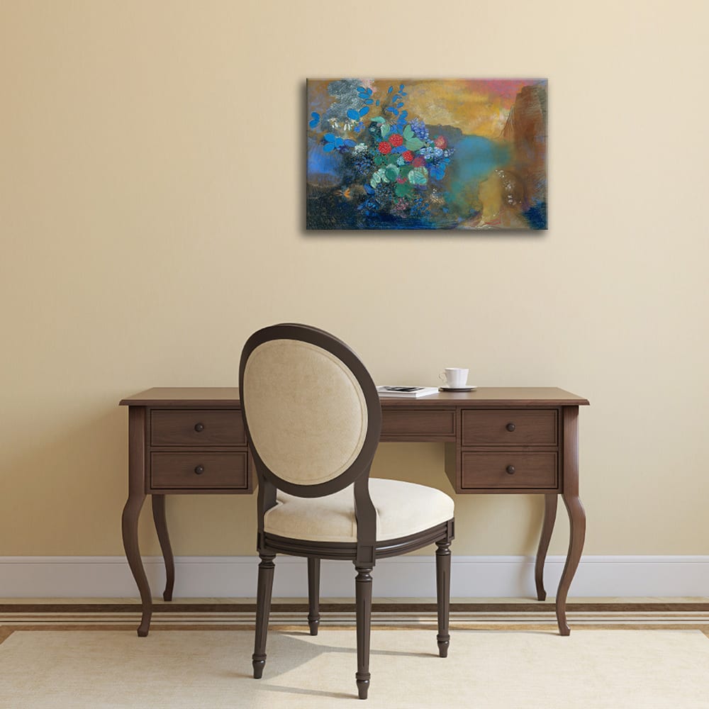 Tableau Ophélia parmi les fleurs Odilon Redon 60x90cm - Maisons du Monde