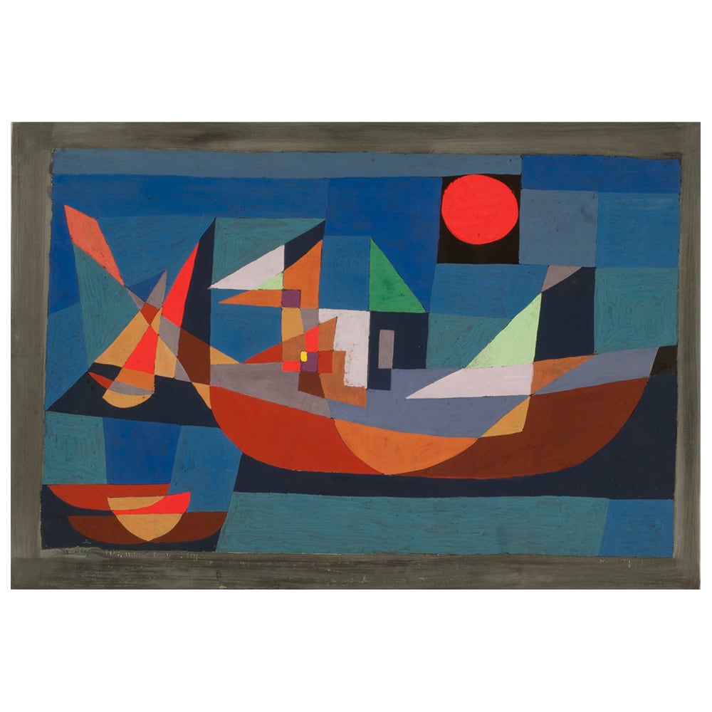Stampa su tela - Barche A Riposo - Paul Klee cm. 60x90 - Multicolore - PES - Poliestere