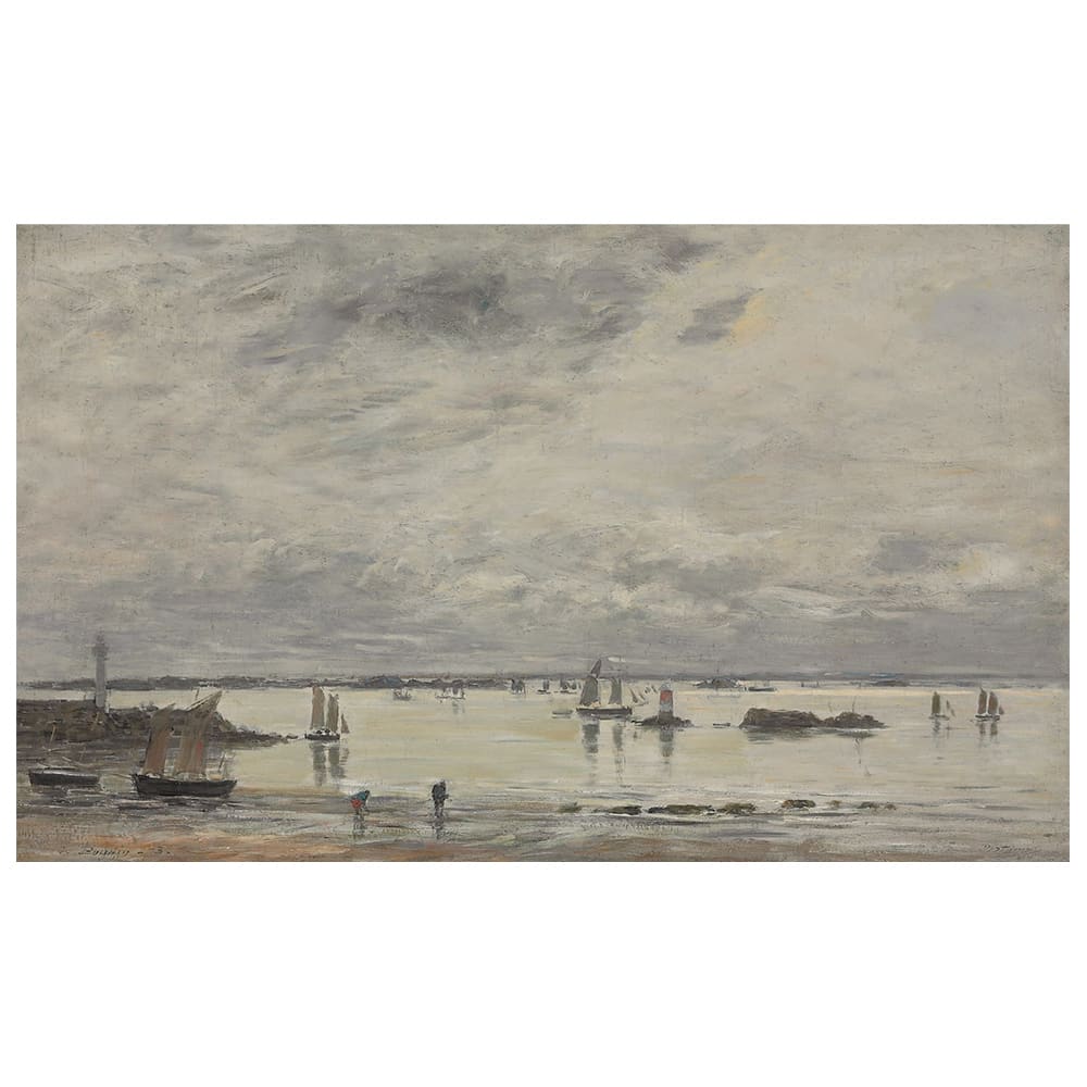 Tableau Portrieux le port marée basse Eugène Boudin 50x80cm