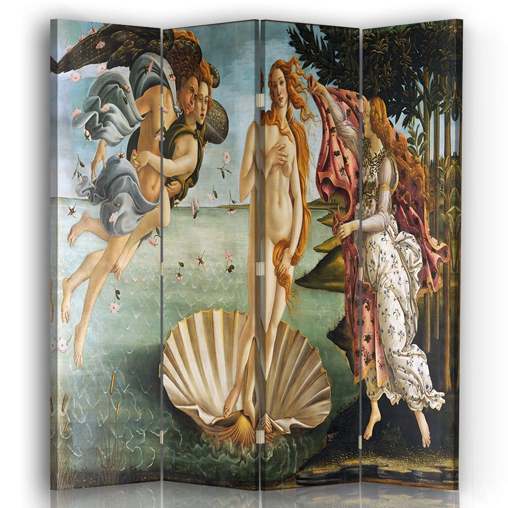 Biombo el Nacimiento de Venus, S. Botticelli - cm. 145x170 (4 paneles)