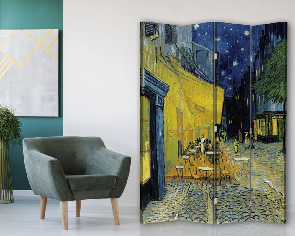 Paravent terrasse du Café le soir - Van Gogh cm 145x180 (4 volets)