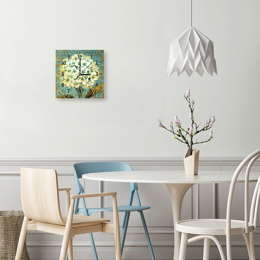 Horloge murale hortensia 30x30cm - Maisons du Monde