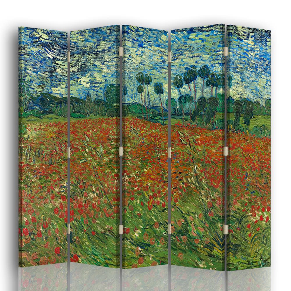 Biombo Campo de Amapolas - Vincent Van Gogh - cm. 180x170 (5 paneles)