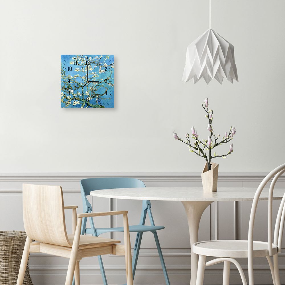 Horloge murale amandier en fleurs Vincent Van Gogh 30x30cm - Maisons du Monde