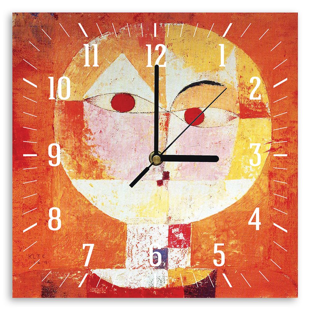 Legendarte Horloge murale Senecio Paul Klee 30x30cm Multicolore Papier