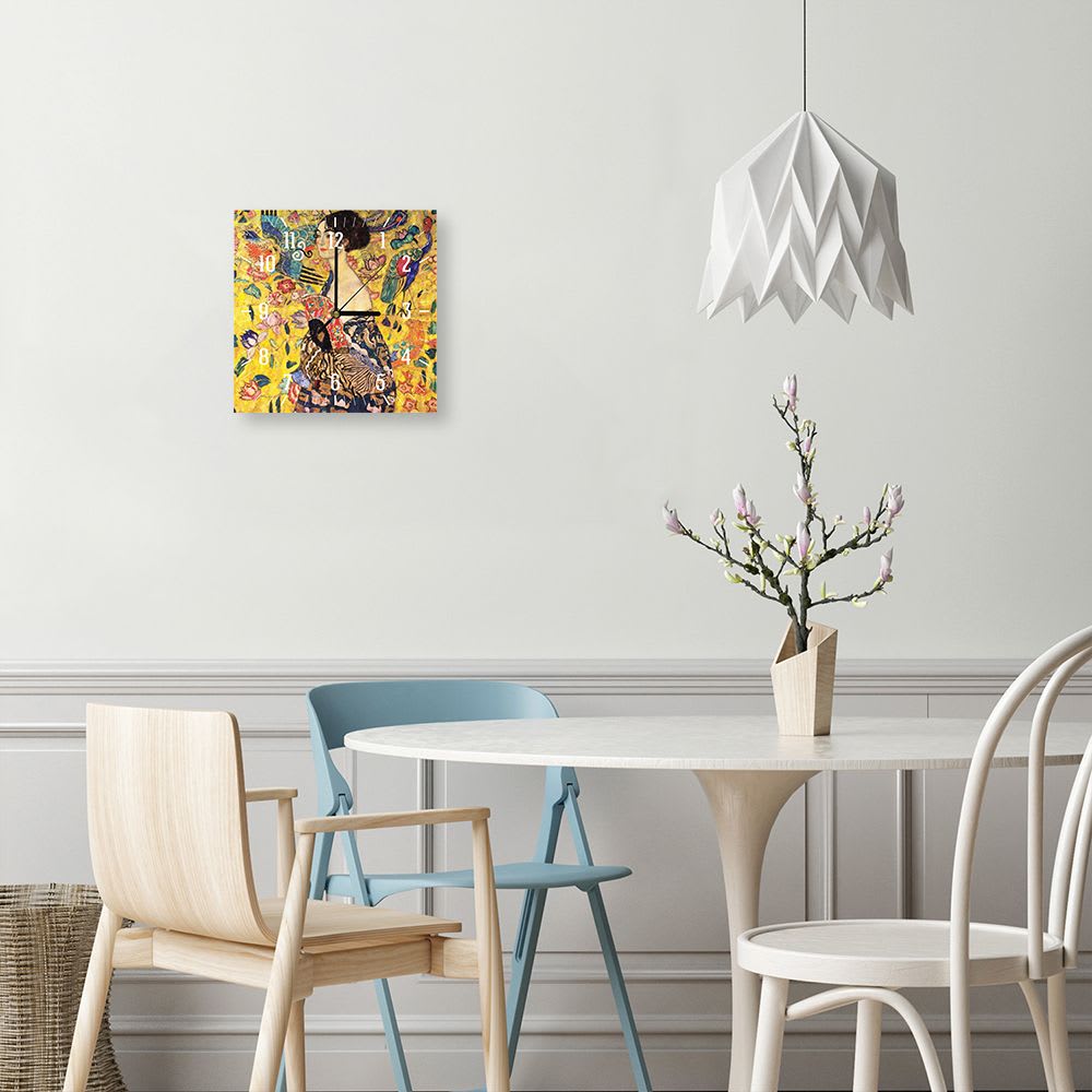 Reloj de Pared Dama Con Abanico - Gustav Klimt cm. 30x30 - Maisons du Monde