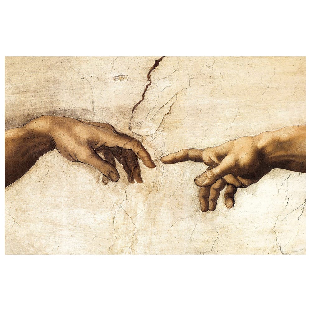 La Creación de Adán (detalle) - Michelangelo Buonarroti - cm. 80x120