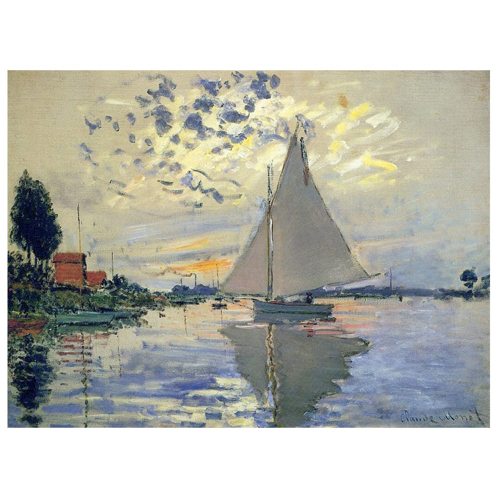 Tableau voilier au Petit-Gennevilliers Claude Monet 50x70cm