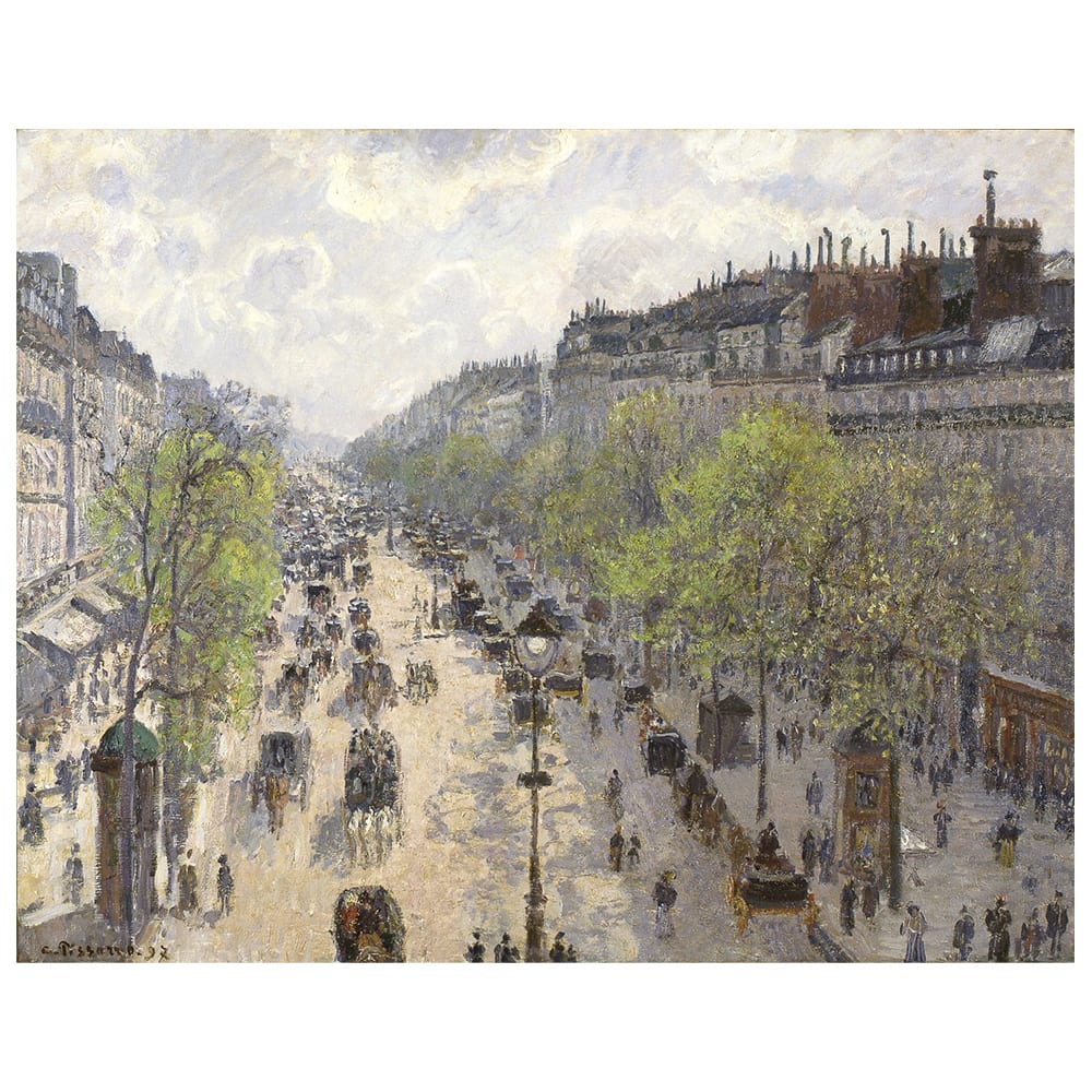 Stampa su tela - Boulevard Montmartre - Camille Pissarro cm. 60x75 - Multicolore - PES - Poliestere