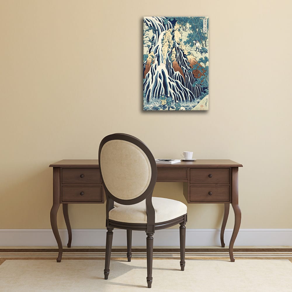 Tableau la chute d'eau de Kirifuri au Mont Kurokami K. Hokusai 60x90cm