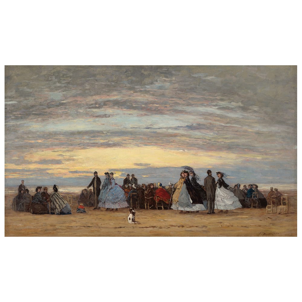 Cuadro lienzo - La Plage à Villerville - Eugène Boudin - cm. 60x100