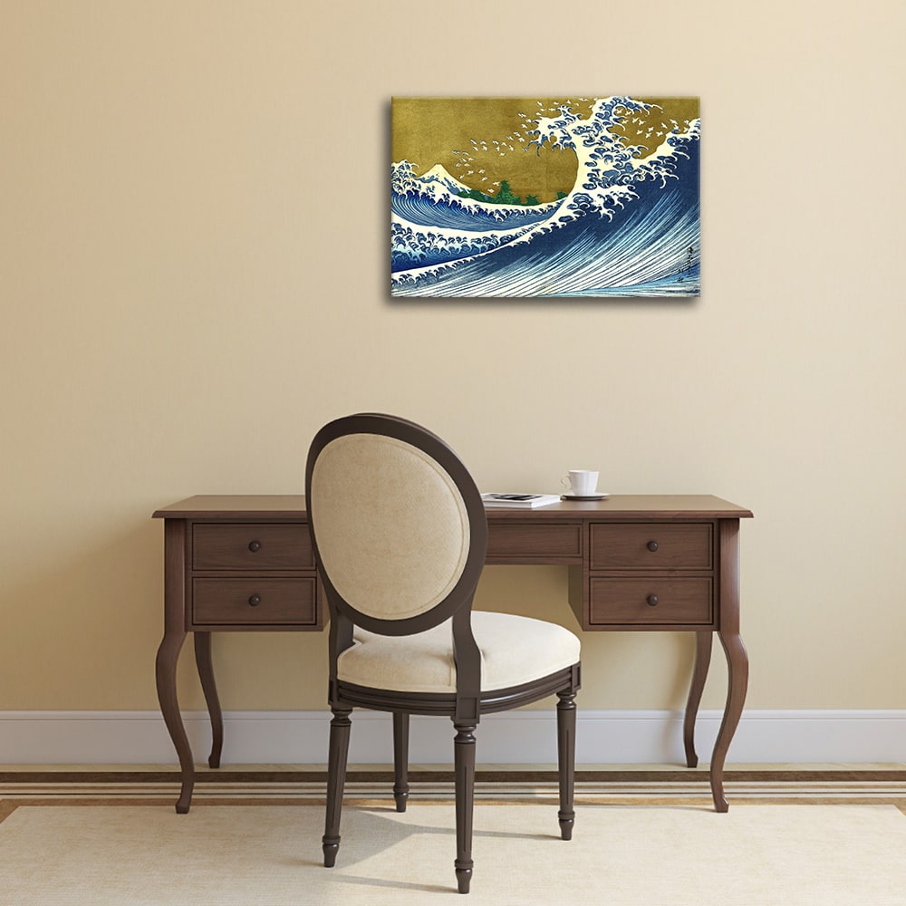Stampa su tela - La Grande Onda - Katsushika Hokusai cm. 40x60 -