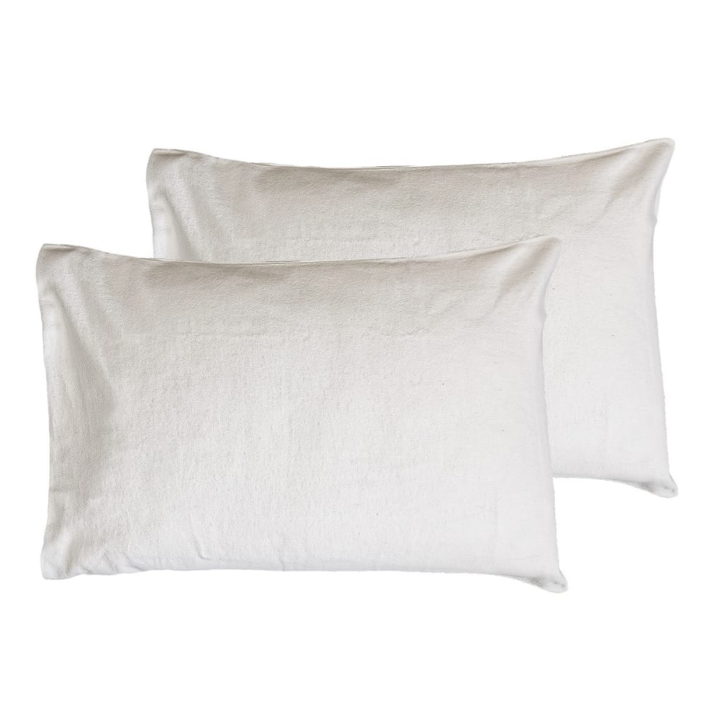 Lot de 2 protègeoreillers en coton biologique blanc 50x70 cm