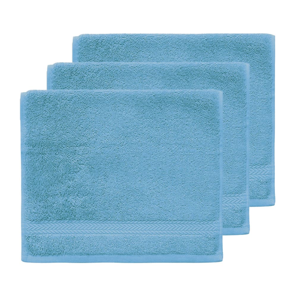 Llot de 3 serviettes invité 550 g/m² cobalt 30x50 cm