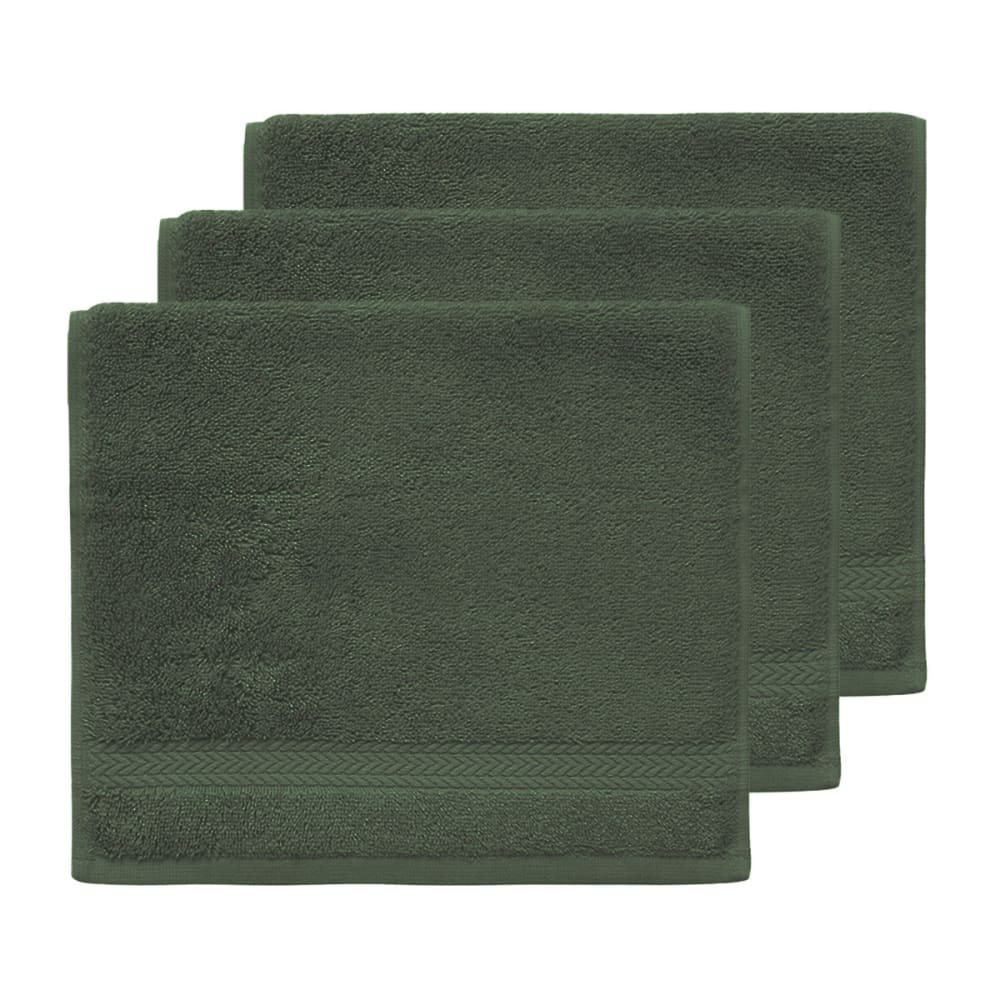 Llot de 3 serviettes invité 550 g/m² eucalyptus 30x50 cm