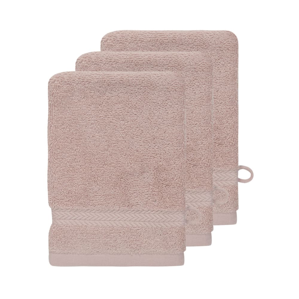 Llot de 3 gants de toilette 550 g/m² nude 16x22 cm