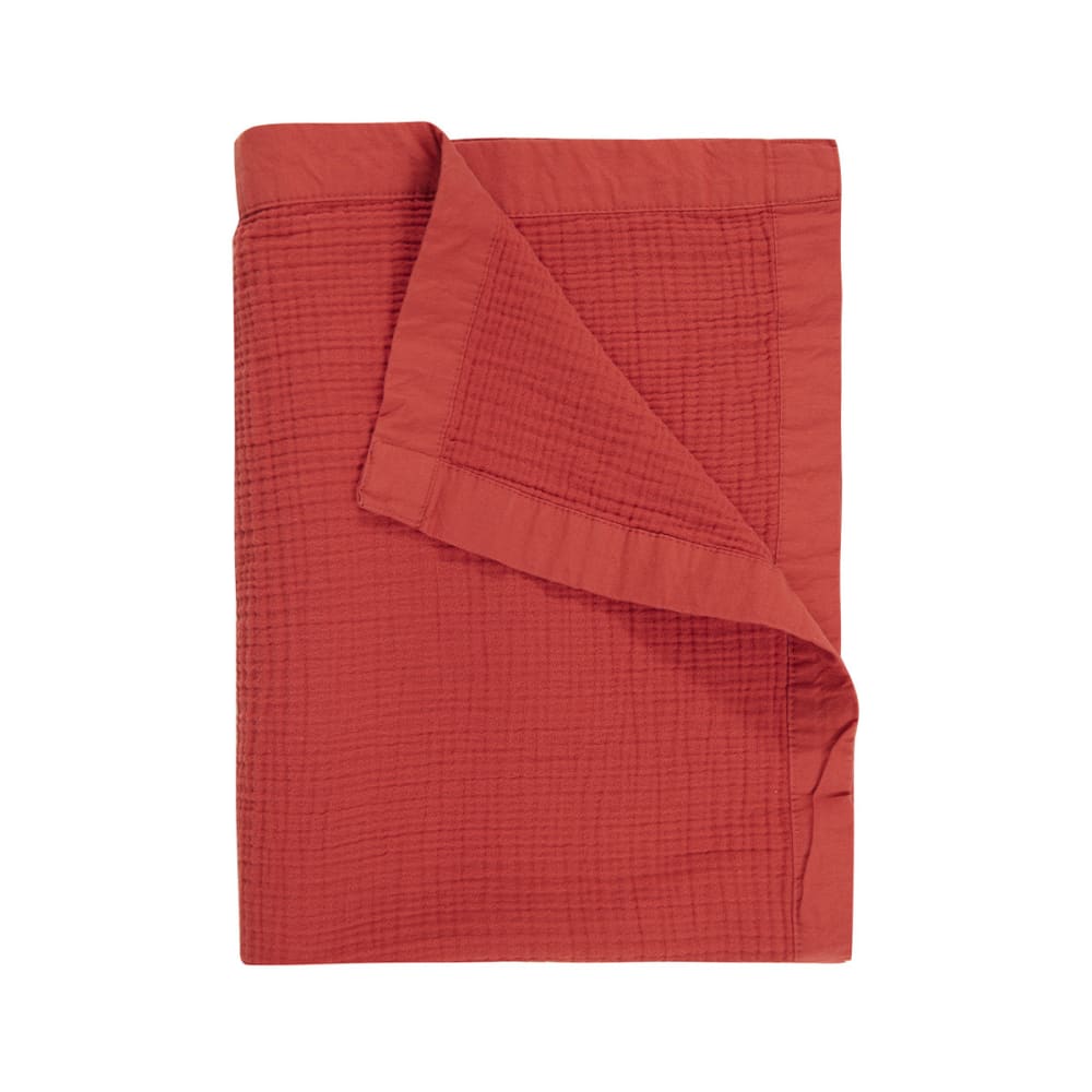 Plaid gansé en gaze de coton  terracota 130x170 cm