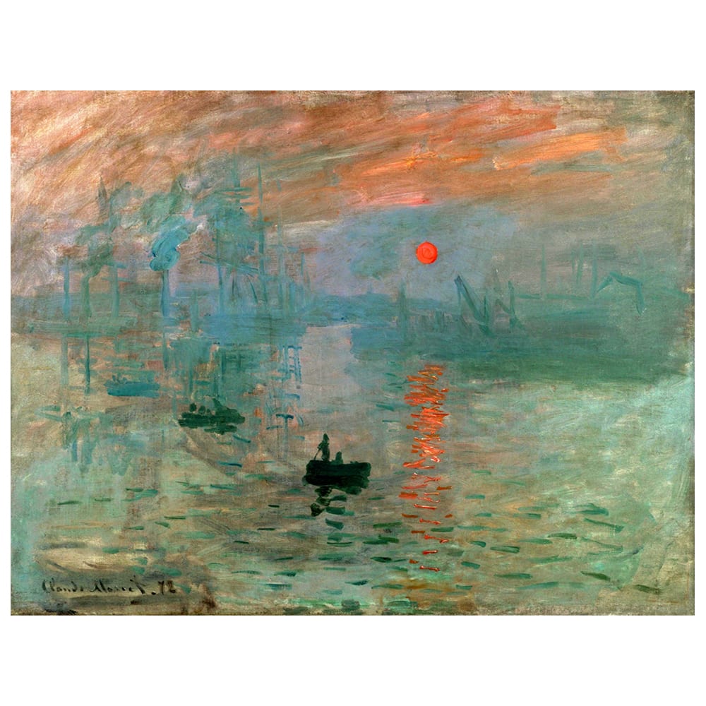 Stampa su tela - Impressione. Levar Del Sole - Claude Monet cm. 50x70 - Multicolore - PES - Poliestere