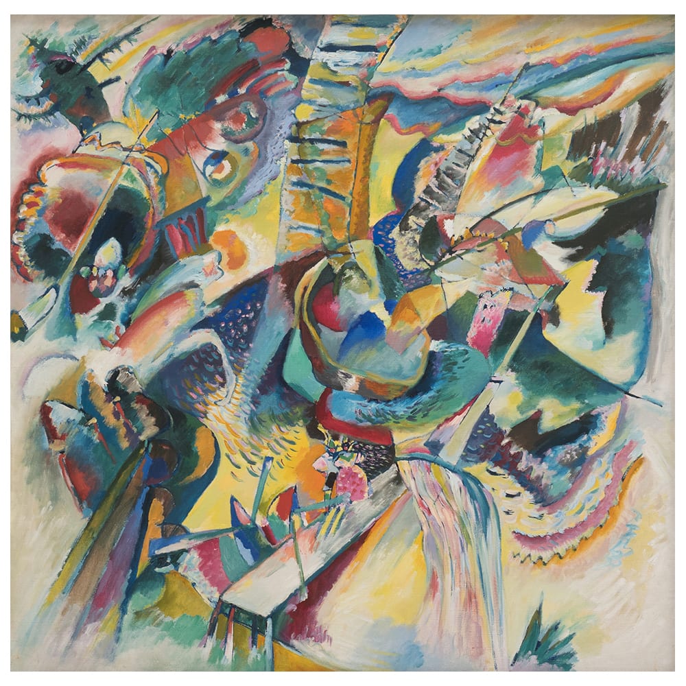Stampa su tela - Crepaccio (Improvvisazione) - W. Kandinsky cm. 90x90 - Multicolore - PES - Poliestere
