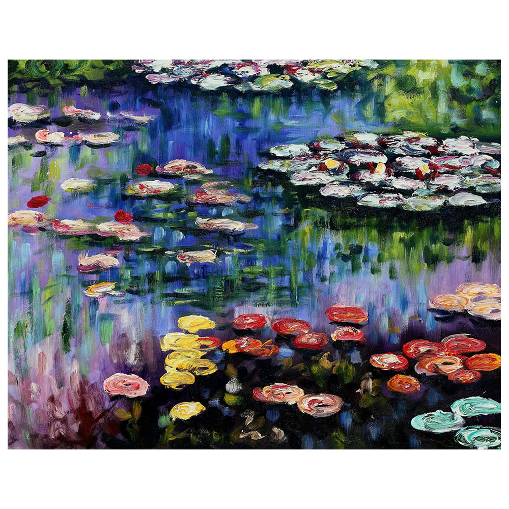 Stampa su tela - Lo Stagno Con Ninfee - Claude Monet cm. 80x100 - Multicolore - PES - Poliestere