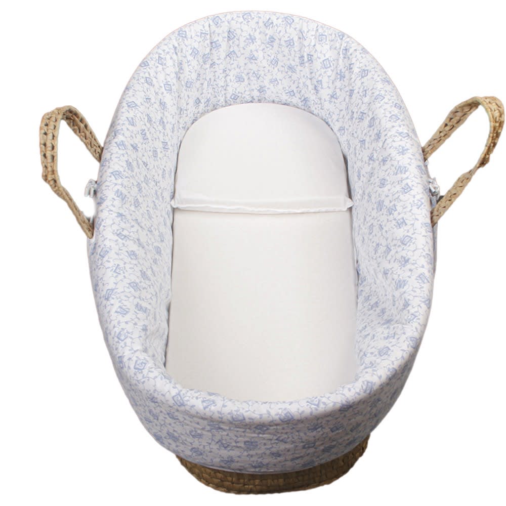 Couffin alphabet bleu ciel