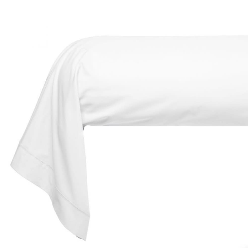 Taie de traversin 86x185 cm satin de coton blanc