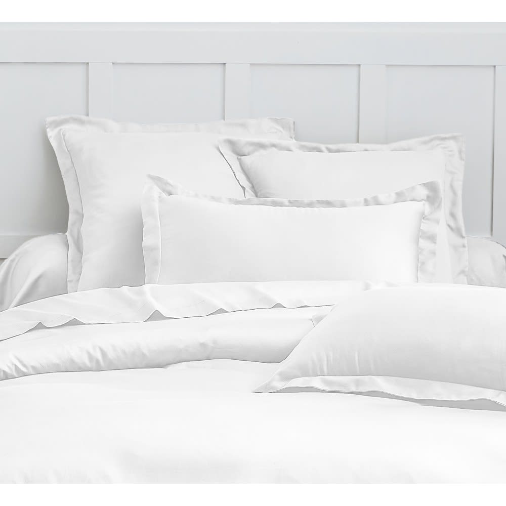 Housse de couette 200x200 cm 2 personnes satin de coton blanc — vue 3