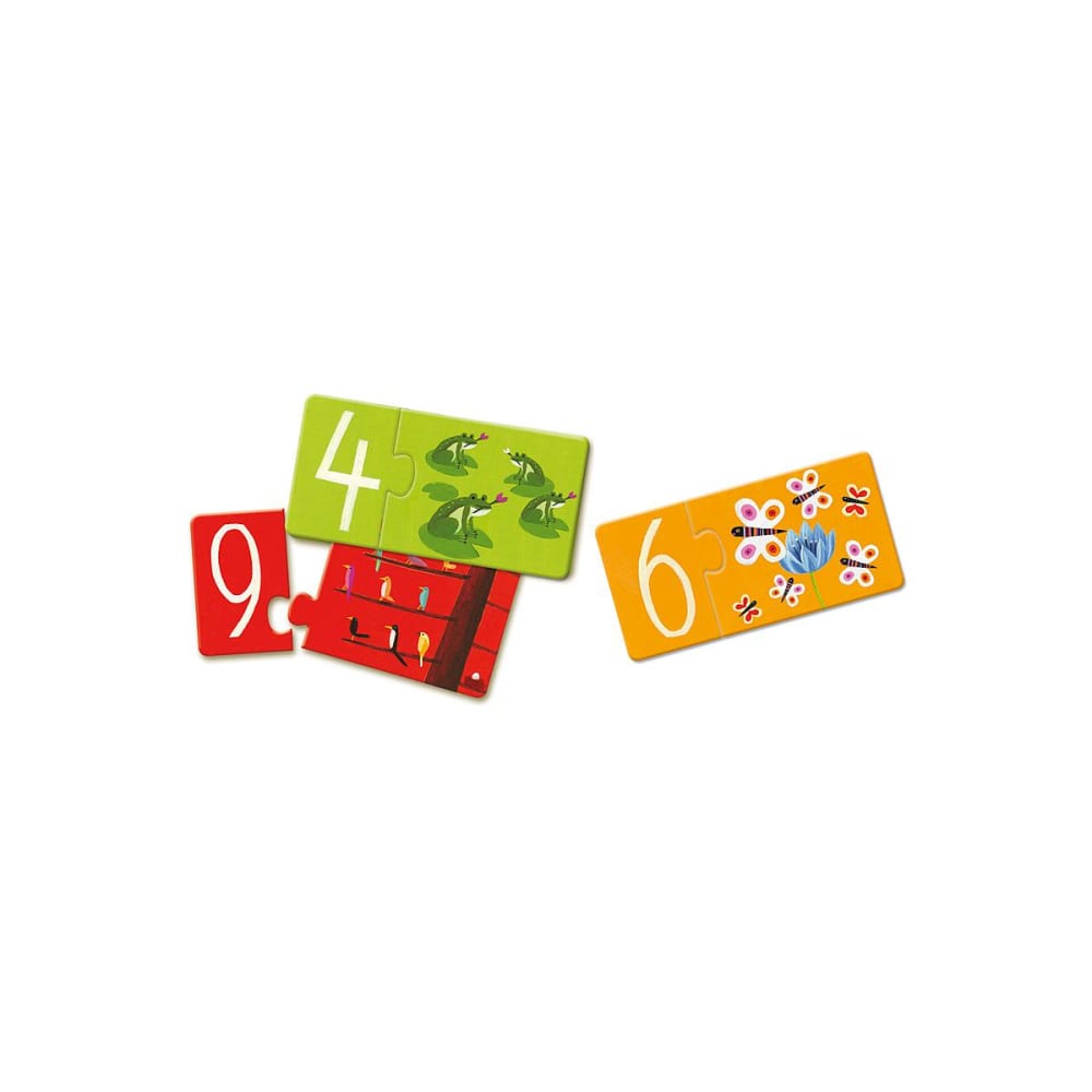 Djeco Puzzles Duo de chiffres (20 pièces) Multicolore Carton - 12x18x6cm