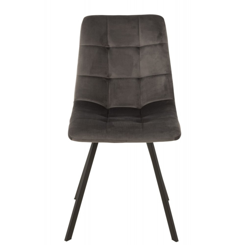 Silla de 4 patas de tela gris oscuro 45x54x86 cm - Maisons du Monde