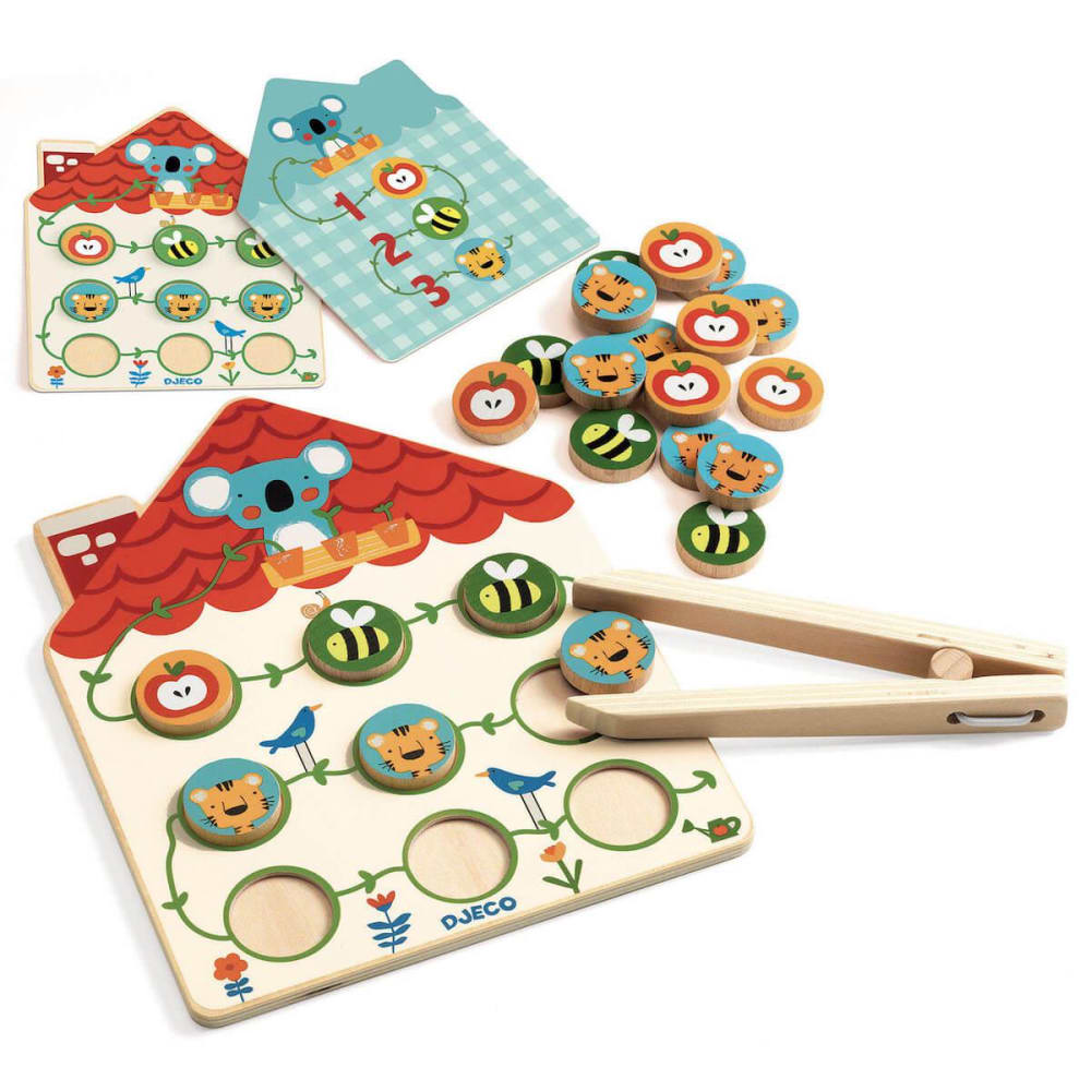 Djeco Jeu éducatif Pinstou BOIS Multicolore Bois - 23x23x3cm