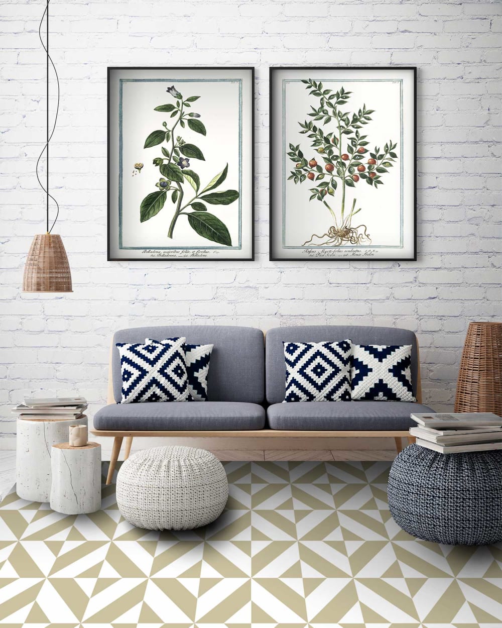 Tapis vinyle forme géométrique vert pastel 300x200cm