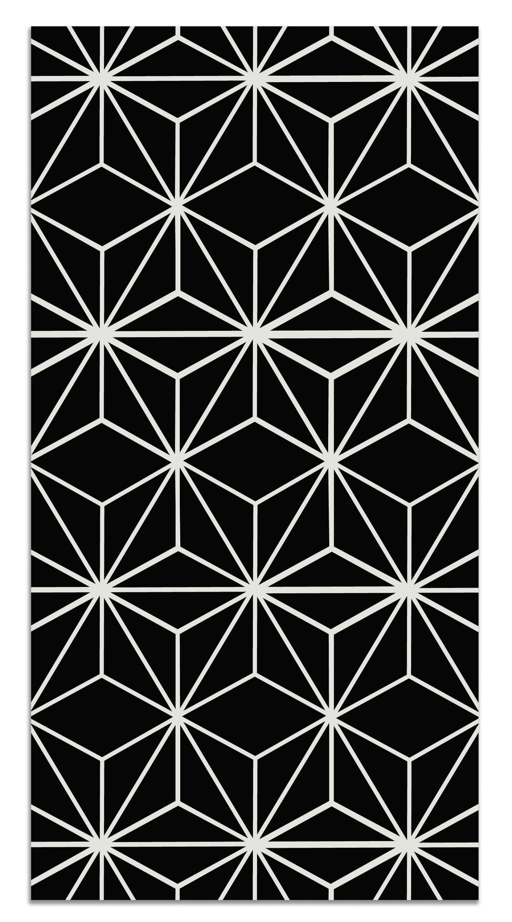 Tapis vinyle lignes d'étoiles noirs 60x110cm
