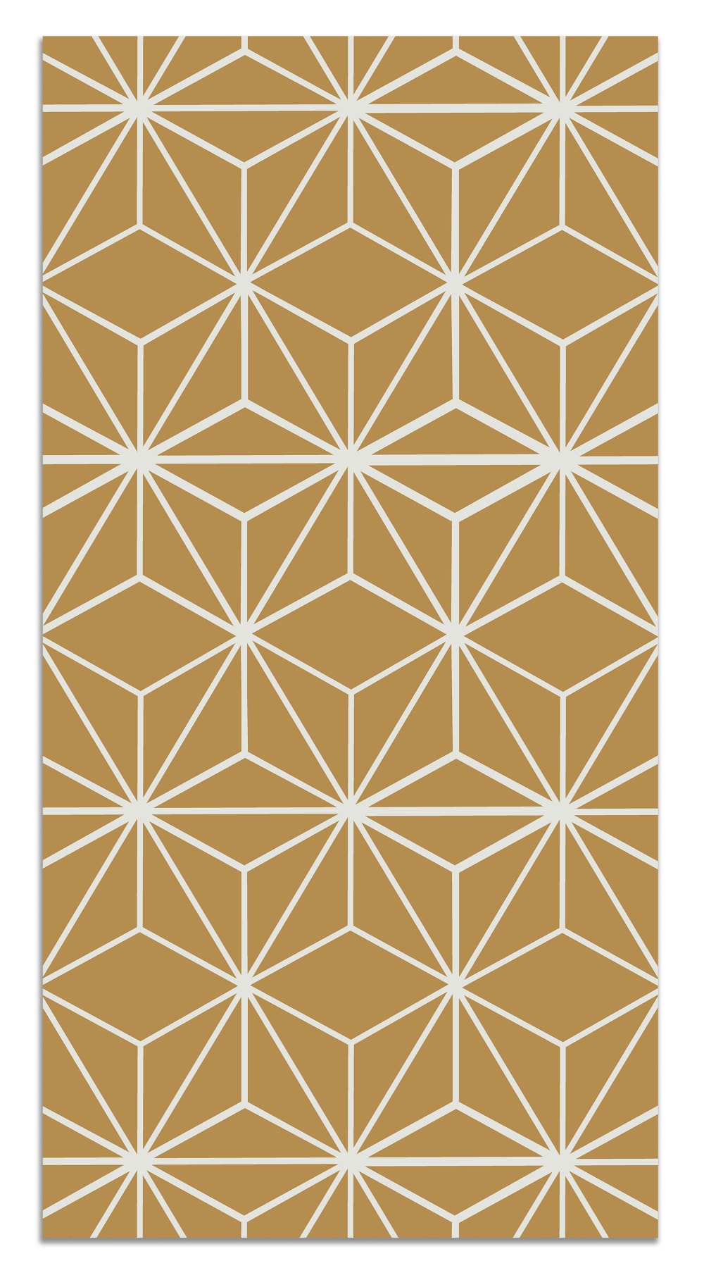 Tapis vinyle lignes étoiles moutarde 60x110cm