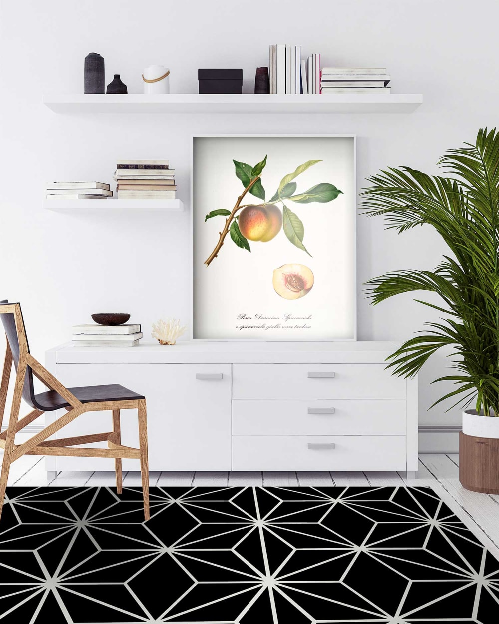 Tapis vinyle lignes d'étoiles noirs 100x140cm — vue 3